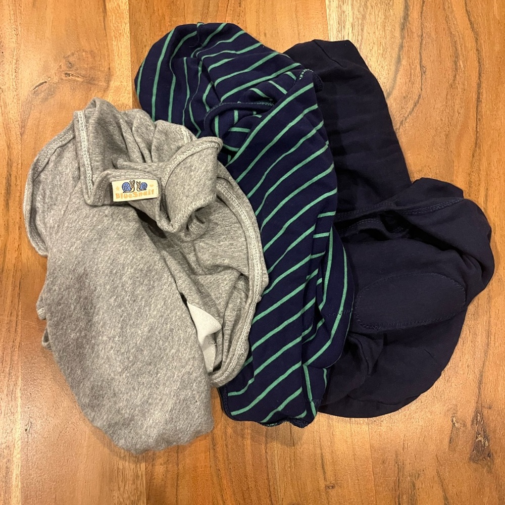 Blue snail Velcro swaddles